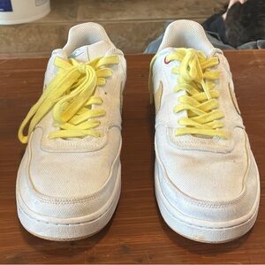 Nike Court Vision Low Canvas Yellow and White